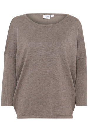 A2561, MilaSZ R-Neck Pullover Iron Melange - 30500003