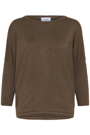 A2561, MilaSZ R-Neck Pullover Fondue Fudge Melange - 30500003