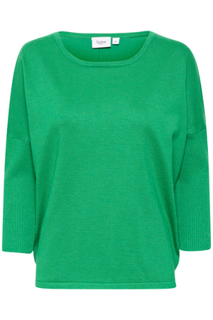 A2561, MilaSZ R-Neck Pullover Verdant Green Melange - 30500003