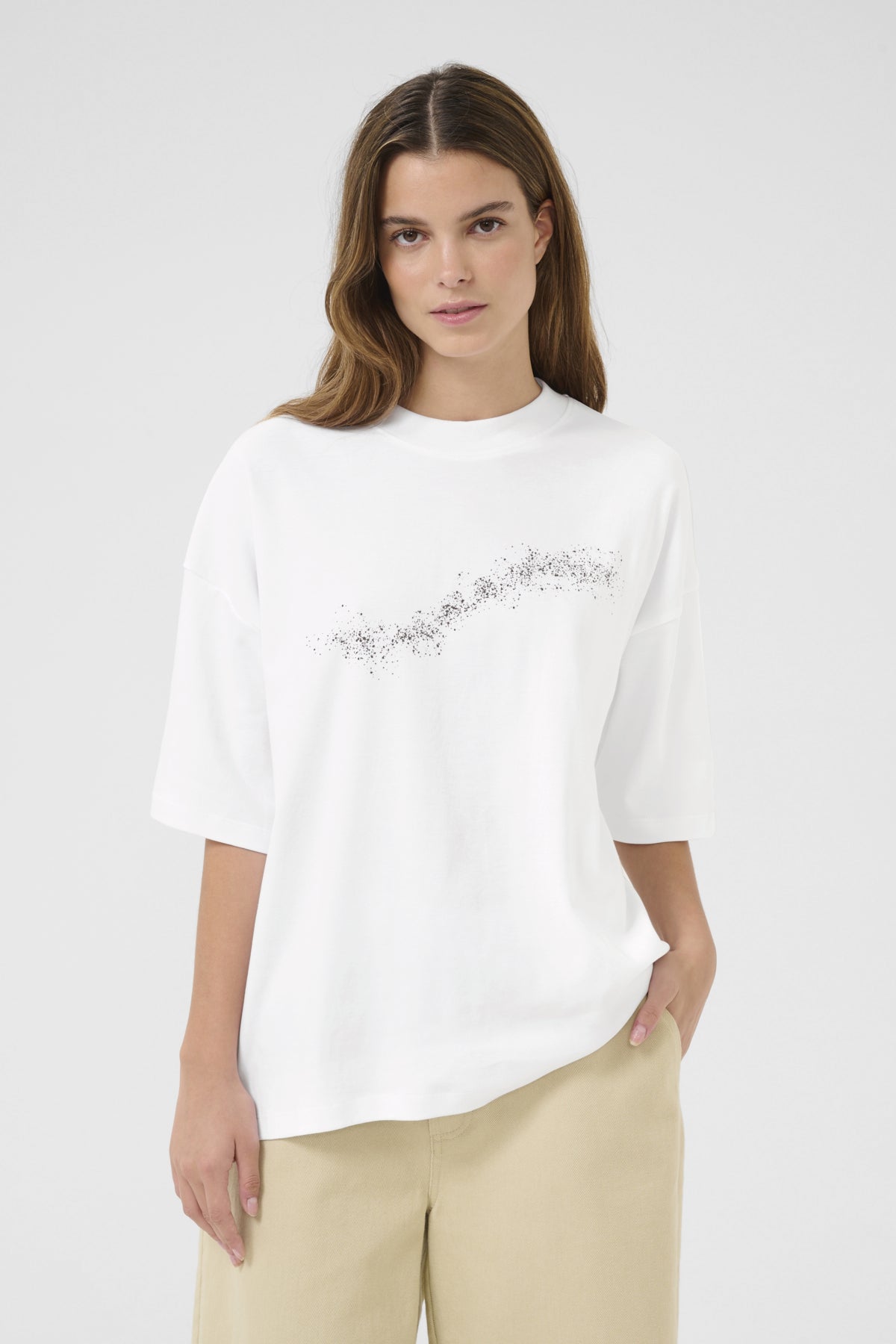 KBVigdis Tee Vigdis print - bright white - 10105507