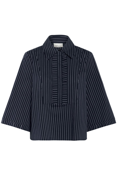KBAmy Silke Blouse Inkwell stripe - 10105536 Thumbnail