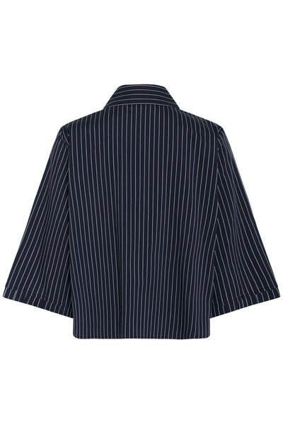 KBAmy Silke Blouse Inkwell stripe - 10105536 Thumbnail