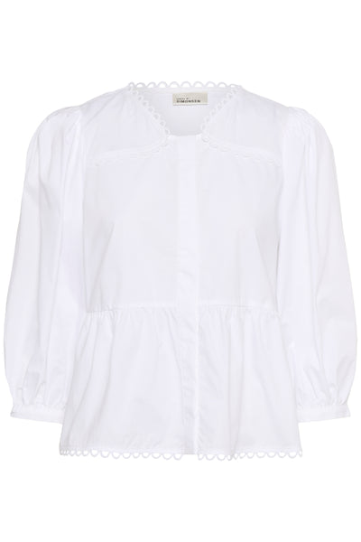 KBAnnabelle Nette Blouse Bright White - 10105537 Thumbnail