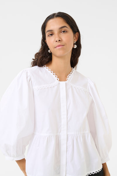 KBAnnabelle Nette Blouse Bright White - 10105537 Thumbnail