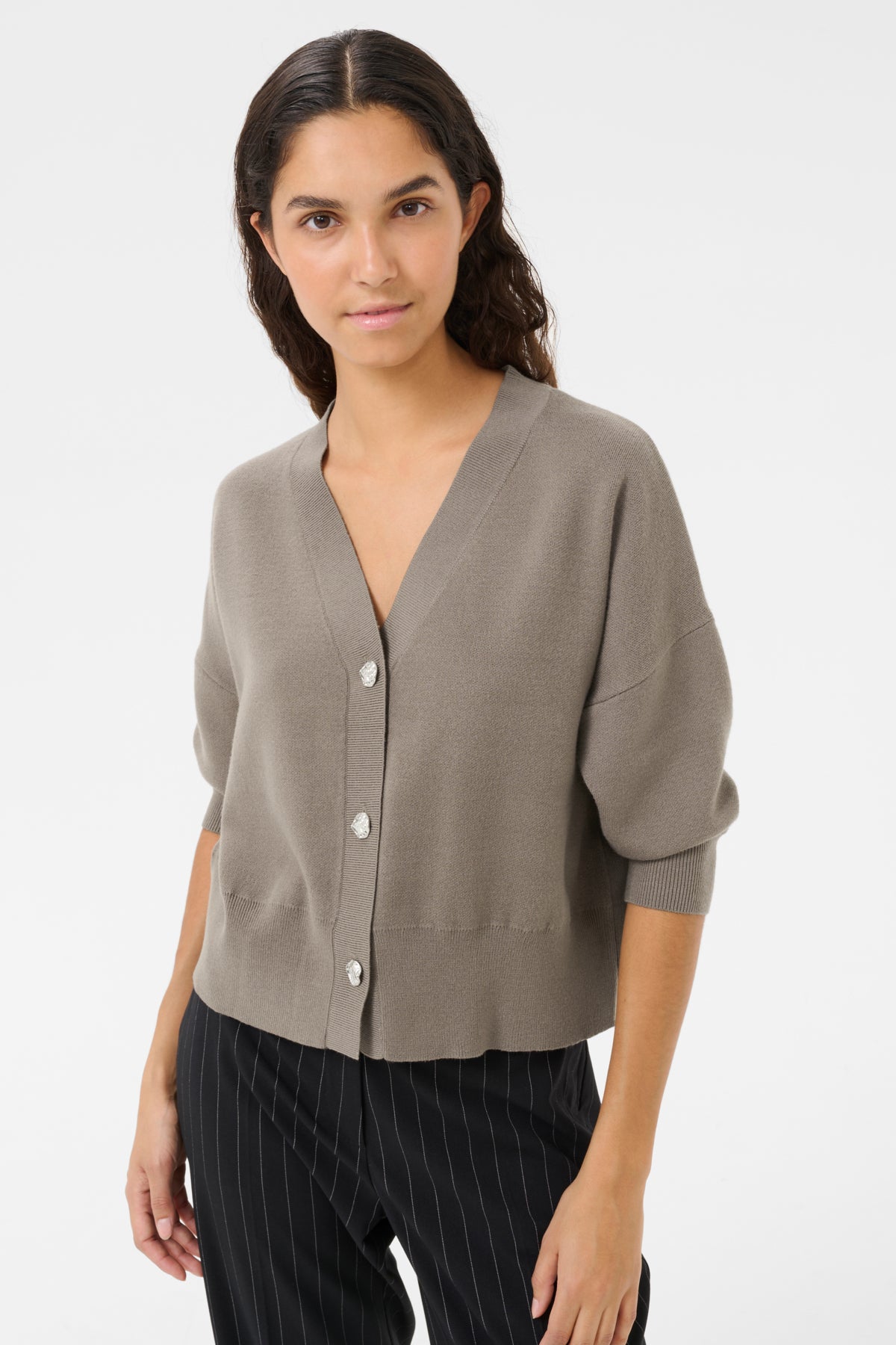 KBAntonella V-Neck Cardigan Falcon - 10105544