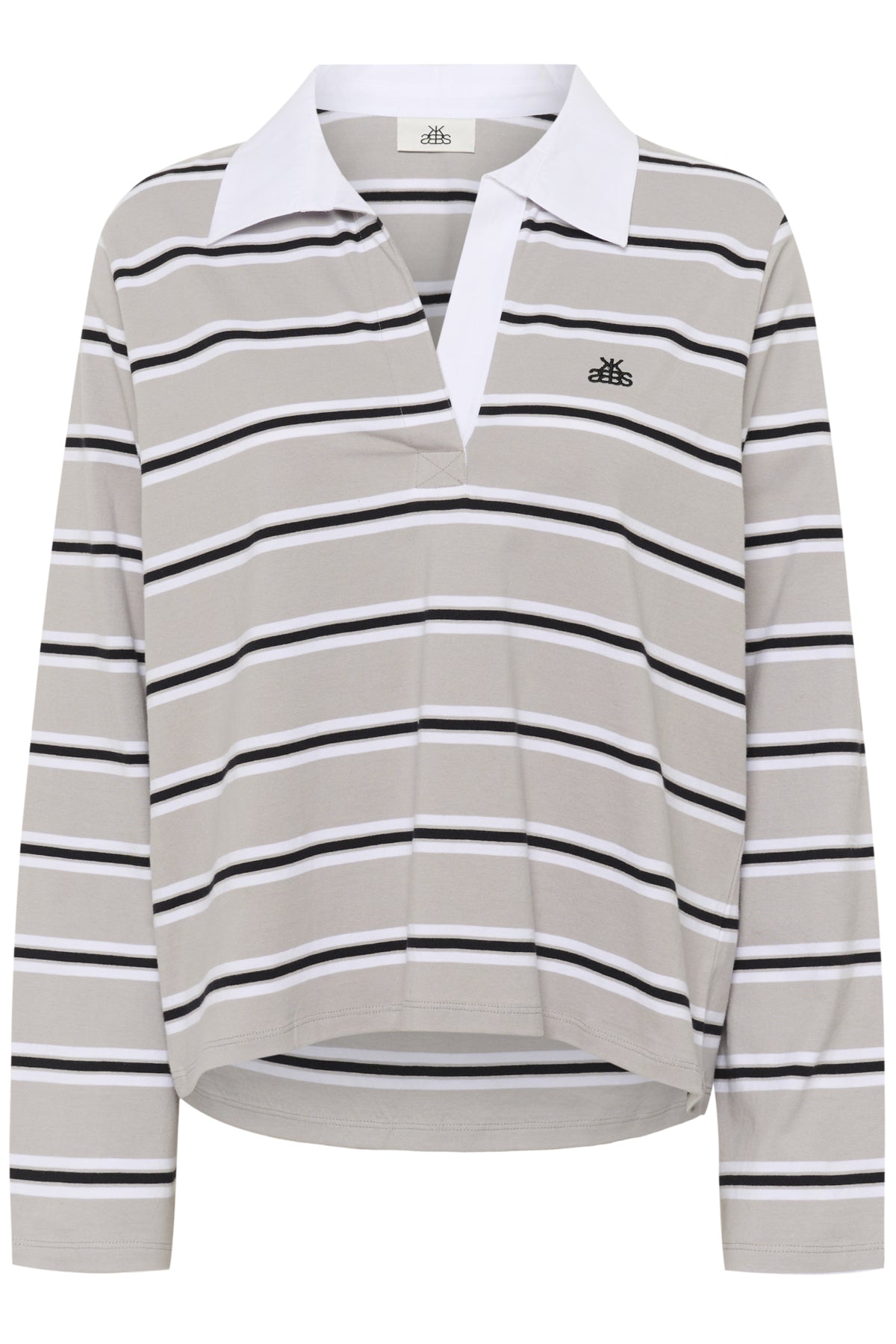 KBZuelma Striped Polo LS Zuelma stripe Drizzle grey - 10105564