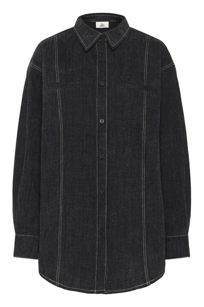 KBBeverly Denim Shirt Dark Grey Denim - 10105566 Thumbnail