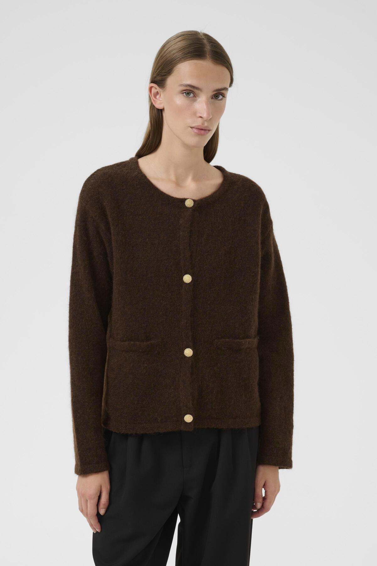 KBZelda Round neck Cardigan Bracken - 10105602
