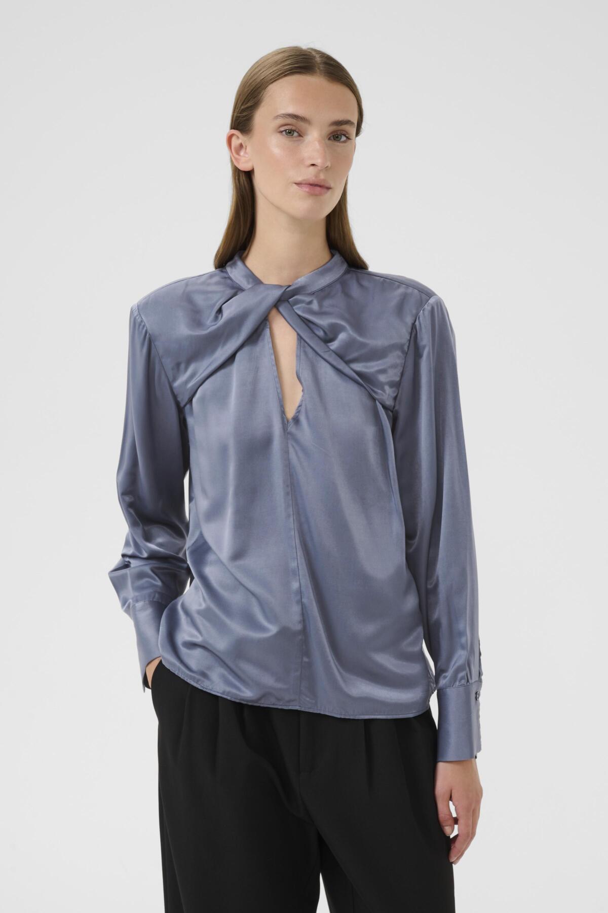 KBBlanca Drapey Shirt Folkstone Gray - 10105631