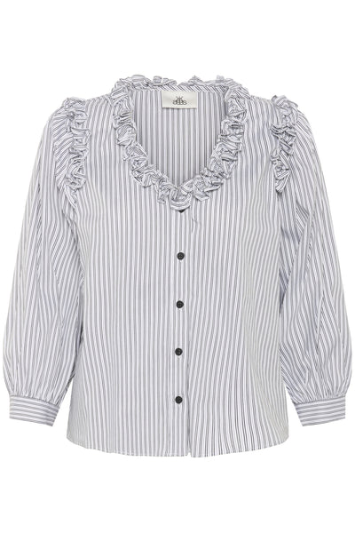KBBeatrice Blouse White stripe - 10105647 Thumbnail