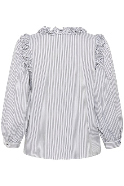 KBBeatrice Blouse White stripe - 10105647 Thumbnail