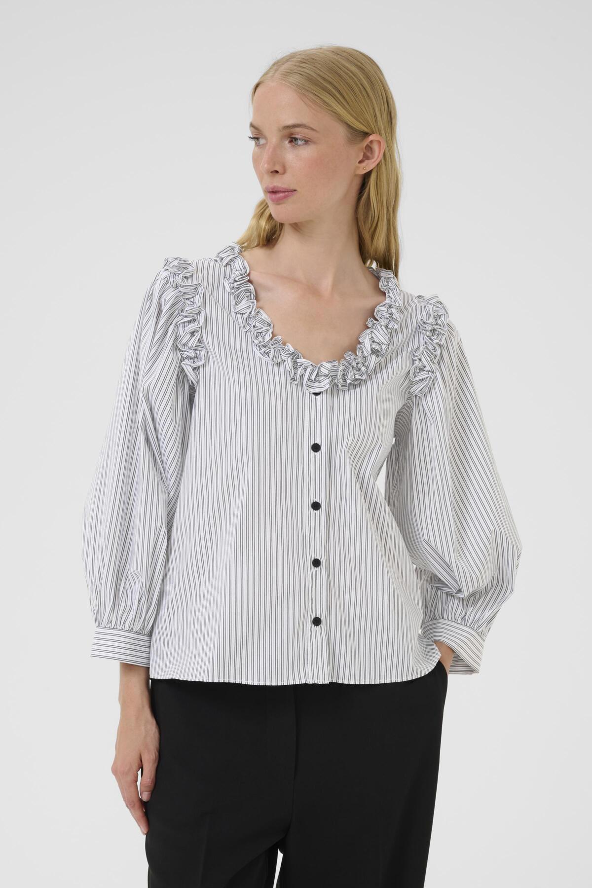 KBBeatrice Blouse White stripe - 10105647