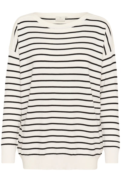 KAlizza Boat Neck Pullover Chalk / Black stripe - 10505337 Thumbnail