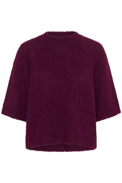 KAemilie Cropped Knit Pullover Windsor Wine - 10508162 Thumbnail