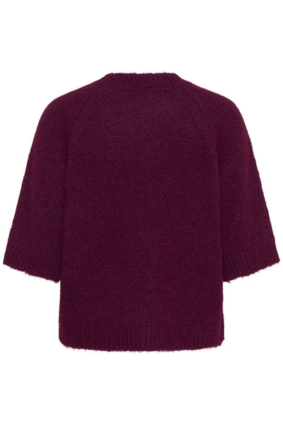 KAemilie Cropped Knit Pullover Windsor Wine - 10508162 Thumbnail