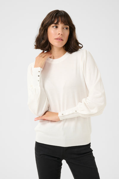 KAlizza Round Neck Knit Pullov Chalk - 10508681 Thumbnail