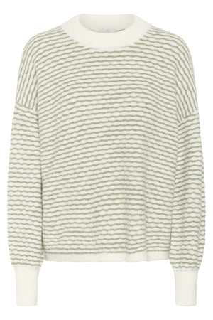 KAellery Knit Pullover Oil Green/Turtledove Stripe - 10509032