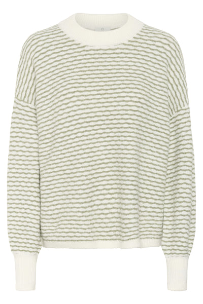 KAellery Knit Pullover Oil Green/Turtledove Stripe - 10509032 Thumbnail