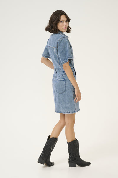 KAdoriana Denim Dress Washed Blue Denim - 10509578 Thumbnail