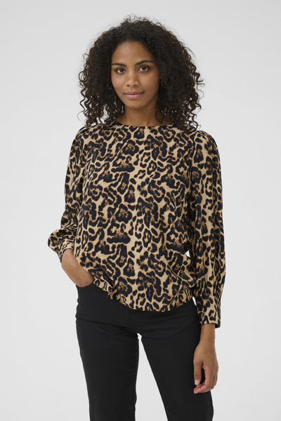 KAhannah Blouse Naturel Leopard Print - 10509607 Thumbnail