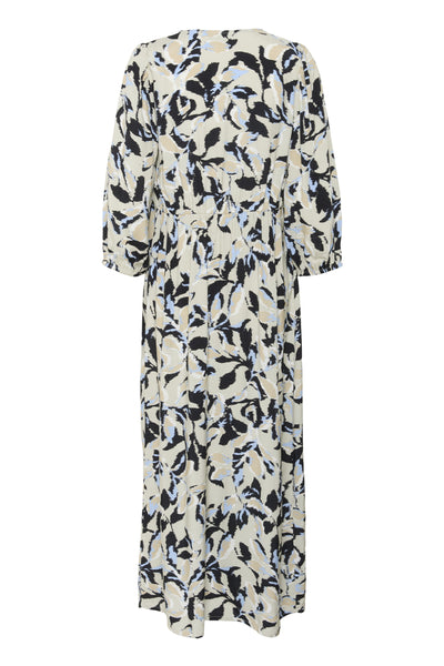 KApedra Dress Beige/Black/Blue Blurry Leaf - 10509618 Thumbnail