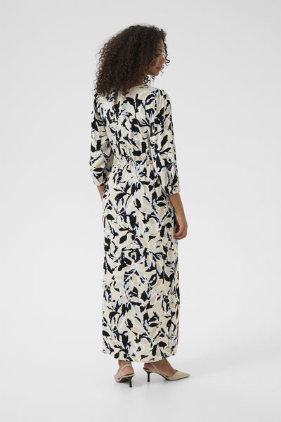 KApedra Dress Beige/Black/Blue Blurry Leaf - 10509618 Thumbnail