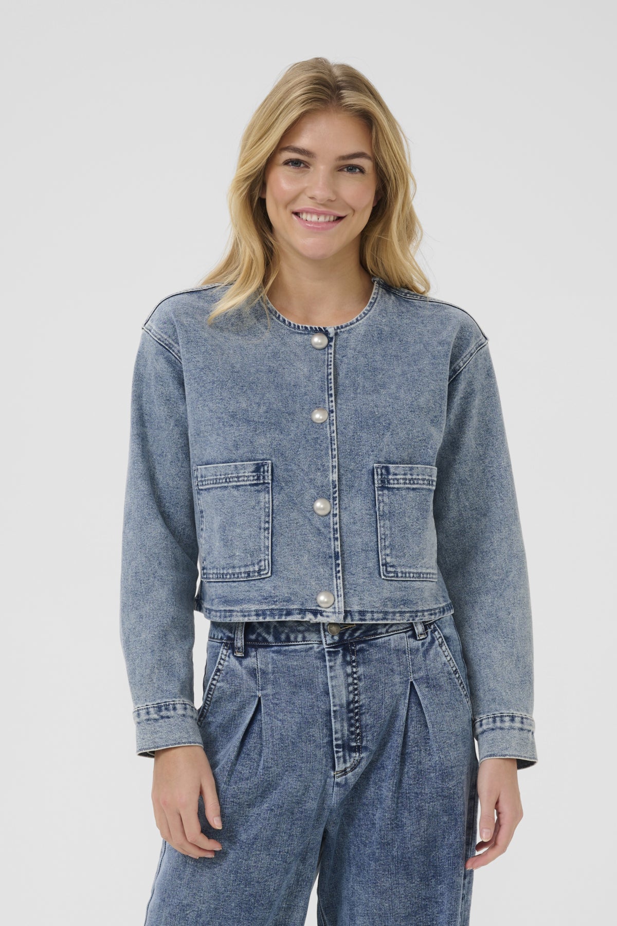 KAdoriana Denim Jacket Washed Blue Denim - 10509620