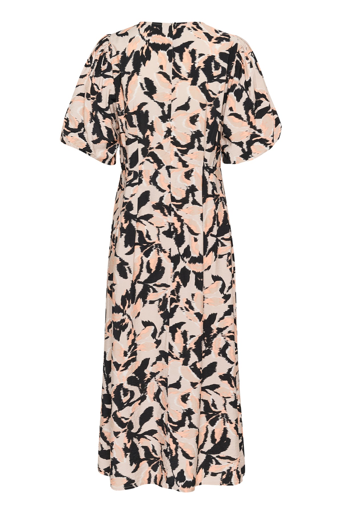 KApaco Dress Beige/Black/Peach Blurry Leaf - 10509643