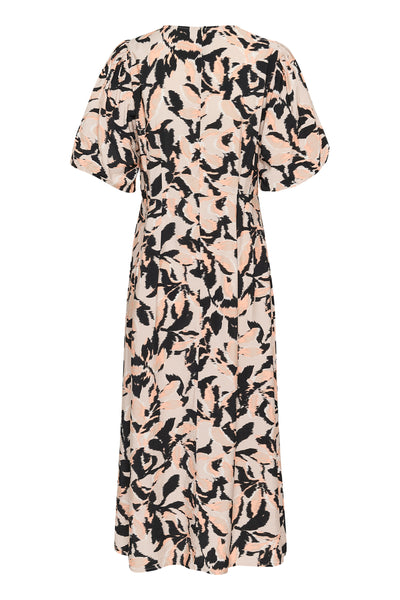 KApaco Dress Beige/Black/Peach Blurry Leaf - 10509643 Thumbnail