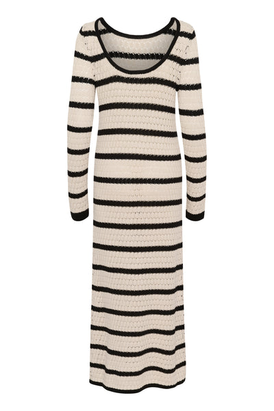 KAeleanor Knit Dress Feather Gray / Black Stripe - 10509646 Thumbnail