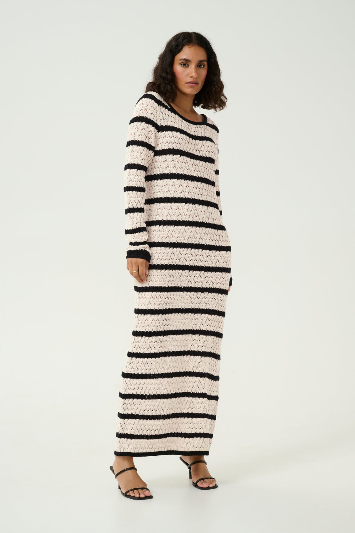 KAeleanor Knit Dress Feather Gray / Black Stripe - 10509646