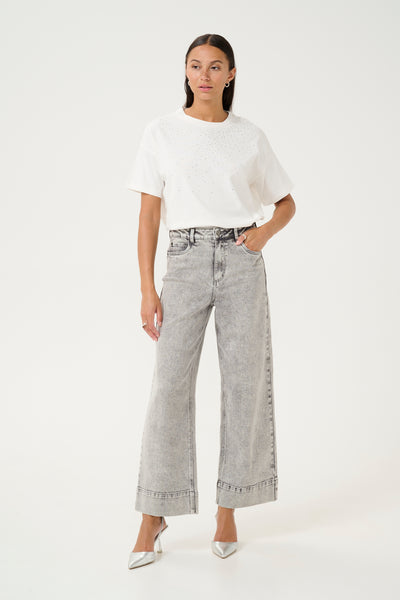 KAamelia 7/8 Jeans Grey Washed Denim - 10509652 Thumbnail