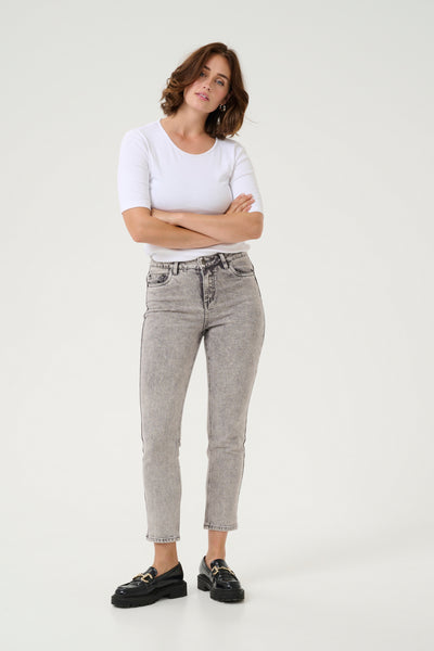 KAamelia Slim Jeans Grey Washed Denim - 10509653 Thumbnail