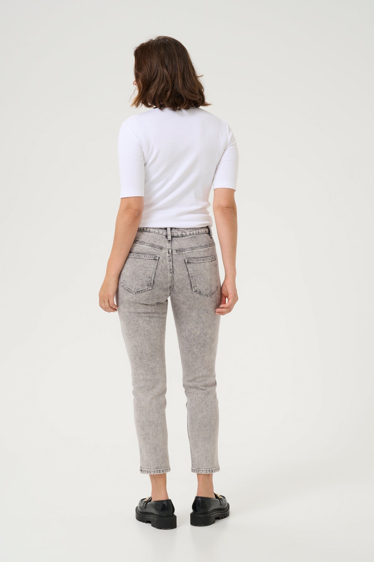 KAamelia Slim Jeans Grey Washed Denim - 10509653