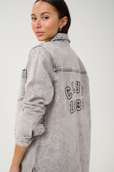 KAamelia Denim Shirt Grey Washed Denim - 10509655 Thumbnail