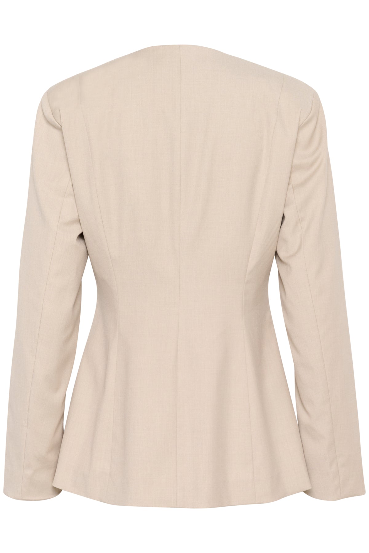 KAvindy Collarless Blazer Feather Gray Melange - 10509673