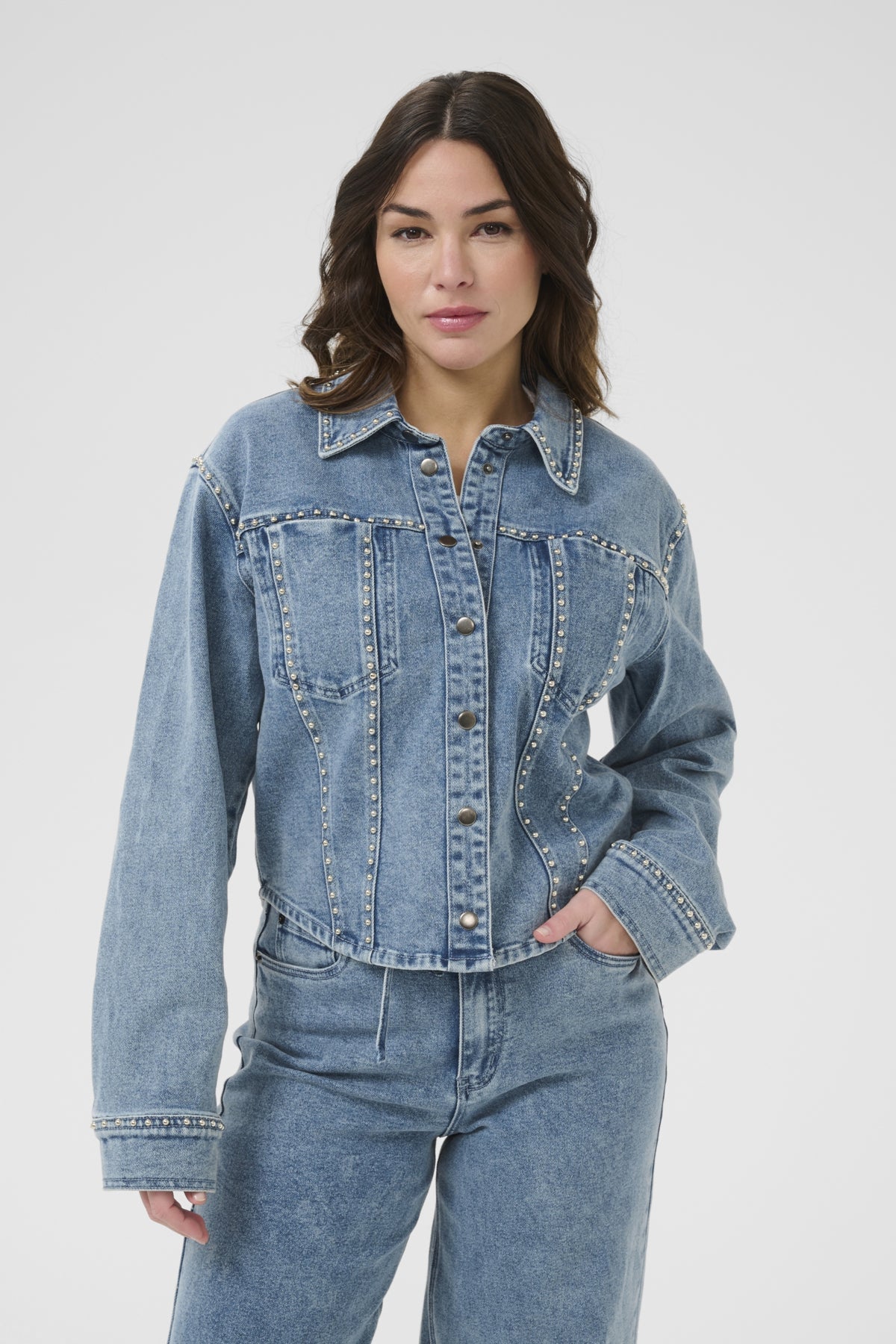 KAdorina Denim Shirt Washed Blue Denim - 10509685