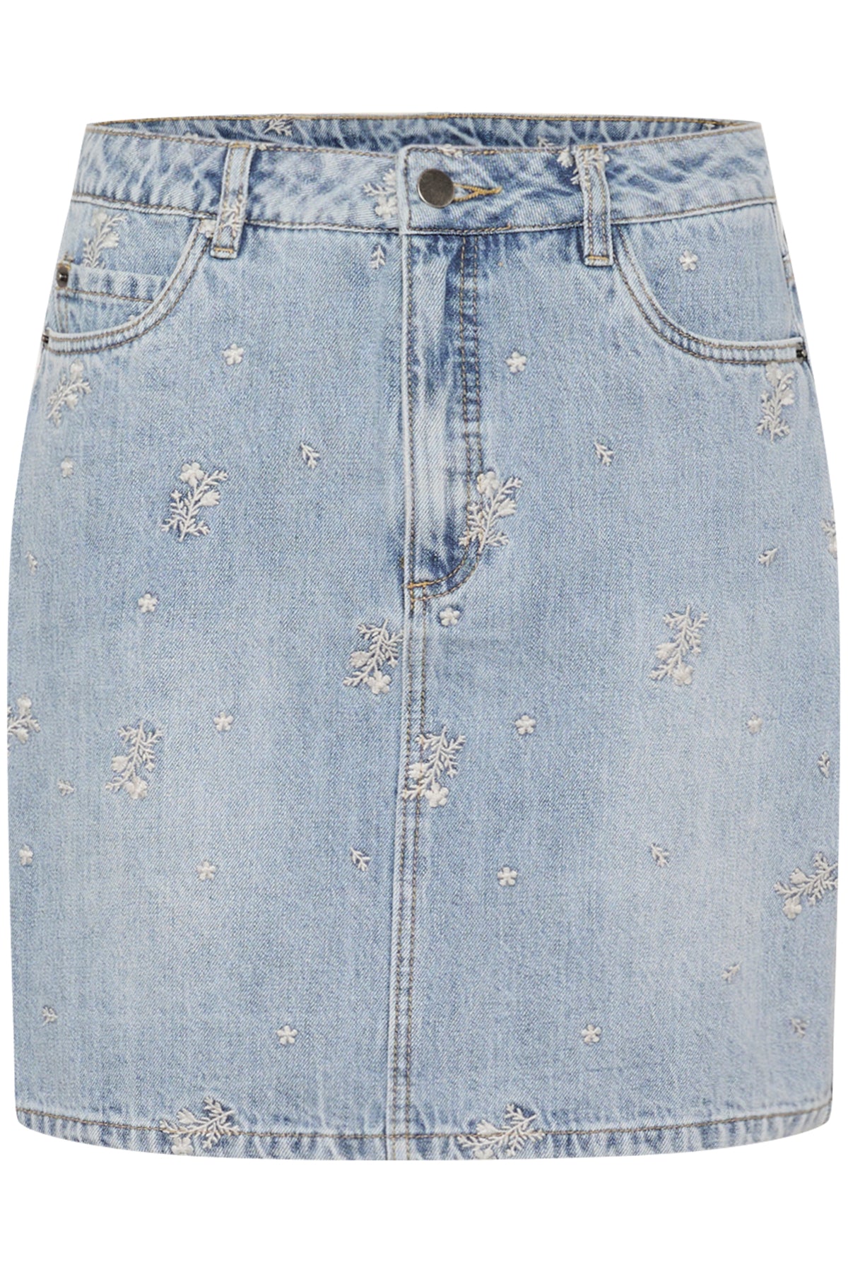 KAbabeth Denim Skirt Blue Denim/Feather Flower Emb. - 10509717