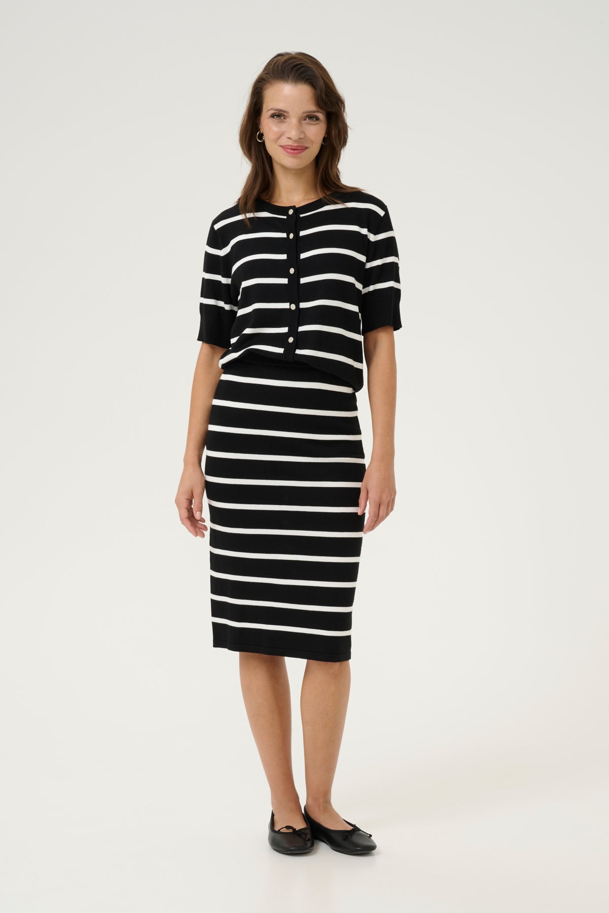 KAlizza Knit Skirt Black/Chalk Stripe - 10509798