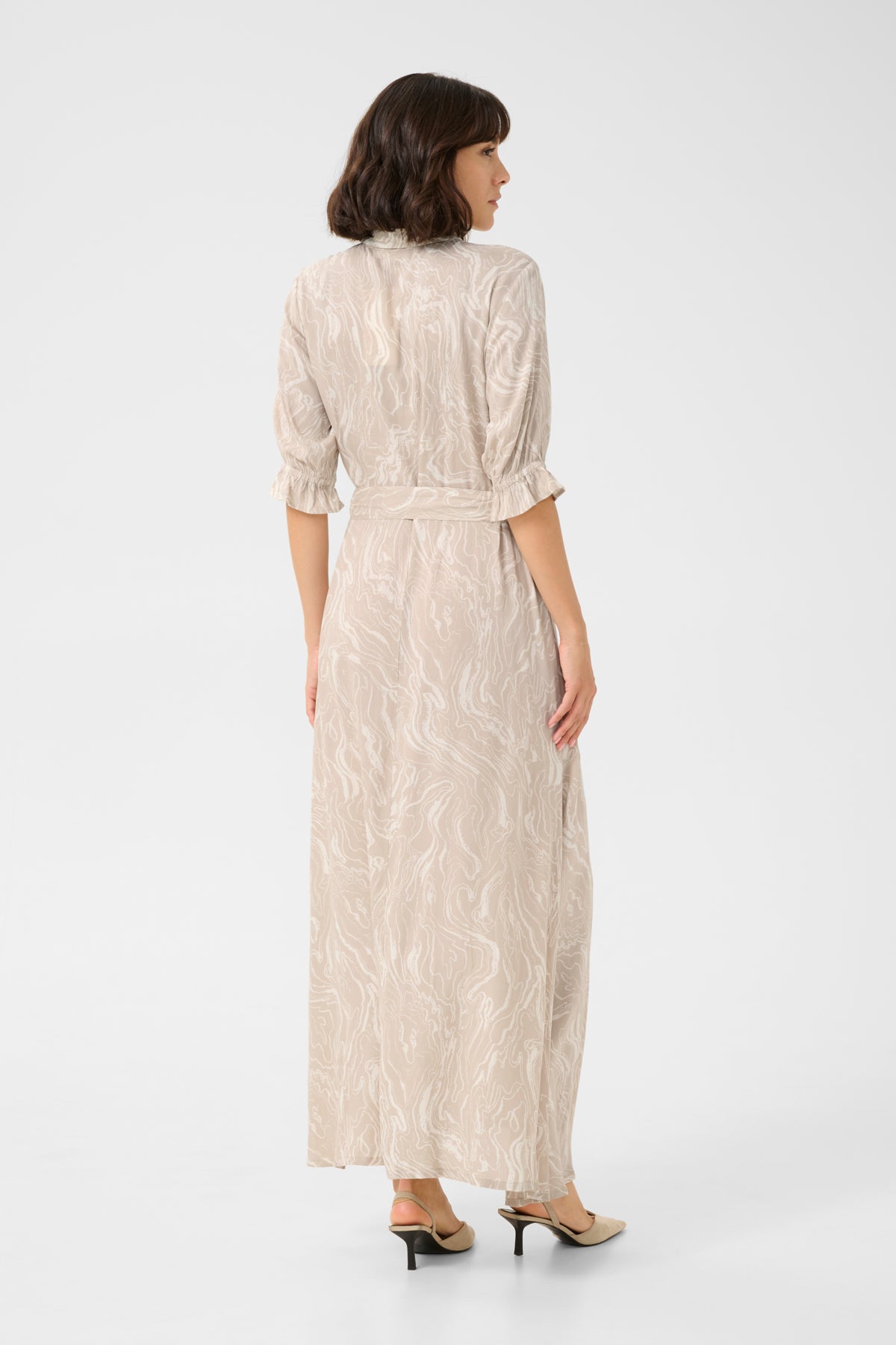 KAmira Plain Weave Dress Print Feather Gray,Chalk Print