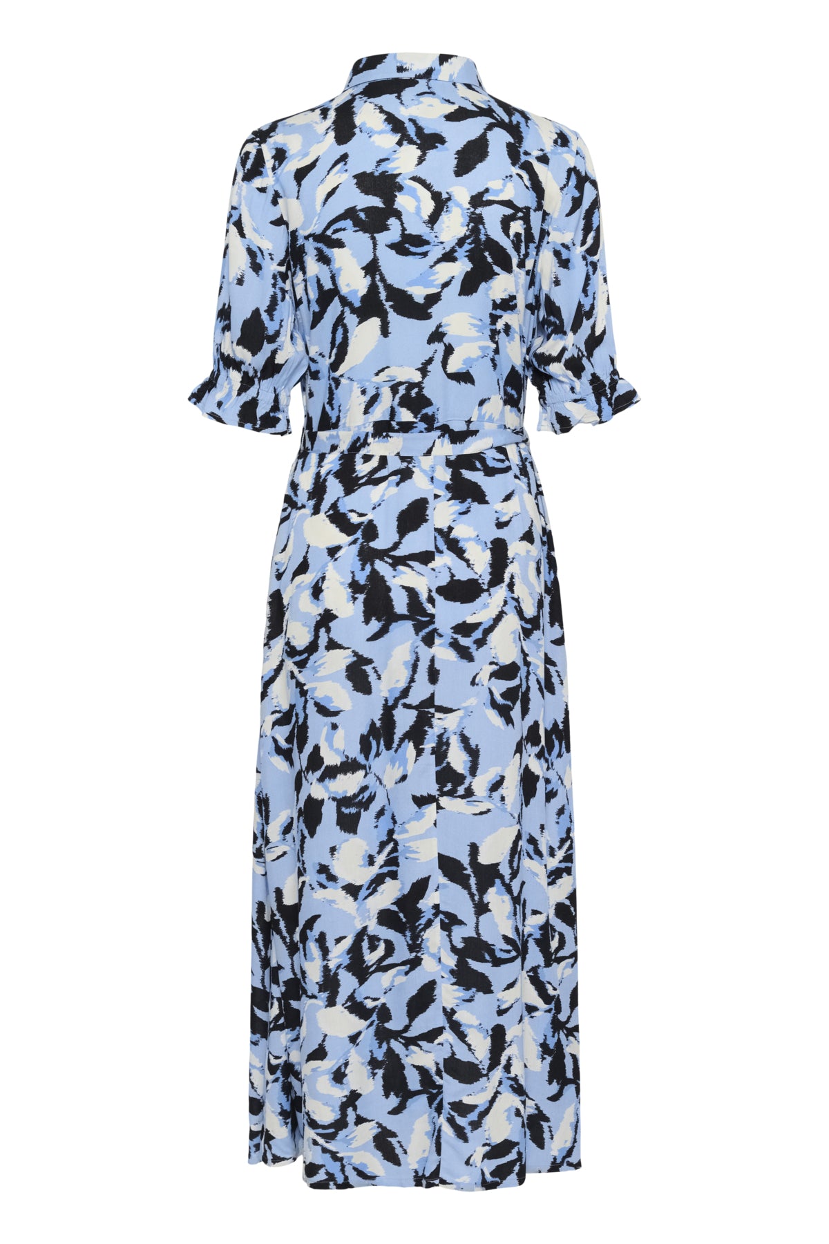 KAmira Plain Weave Dress Print Blue Flower Print
