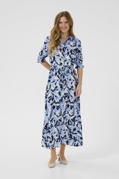 KAmira Plain Weave Dress Print Blue Flower Print Thumbnail