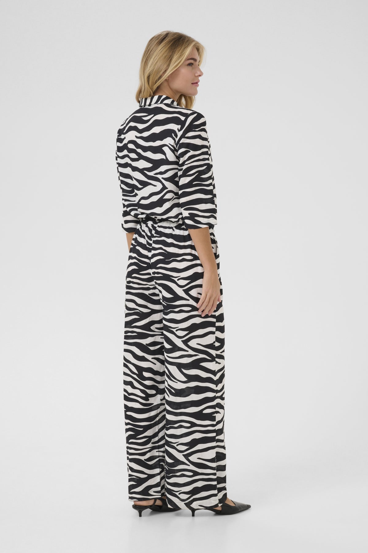 KAsanne Plain Weave Jumpsuit P Black/Chalk Animal Print - 10509808