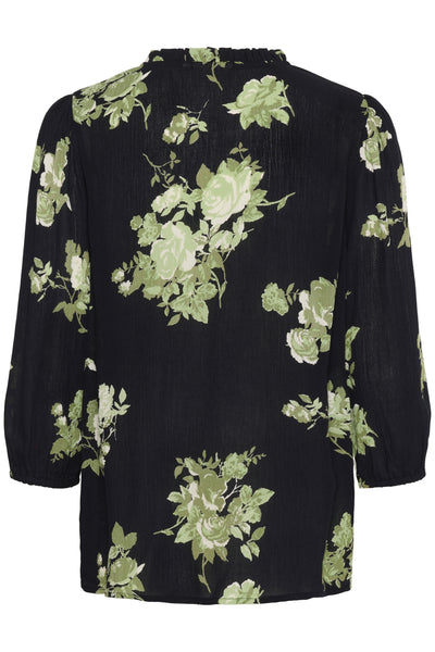 KAedita Amber Blouse Black / Green Flower Print Thumbnail