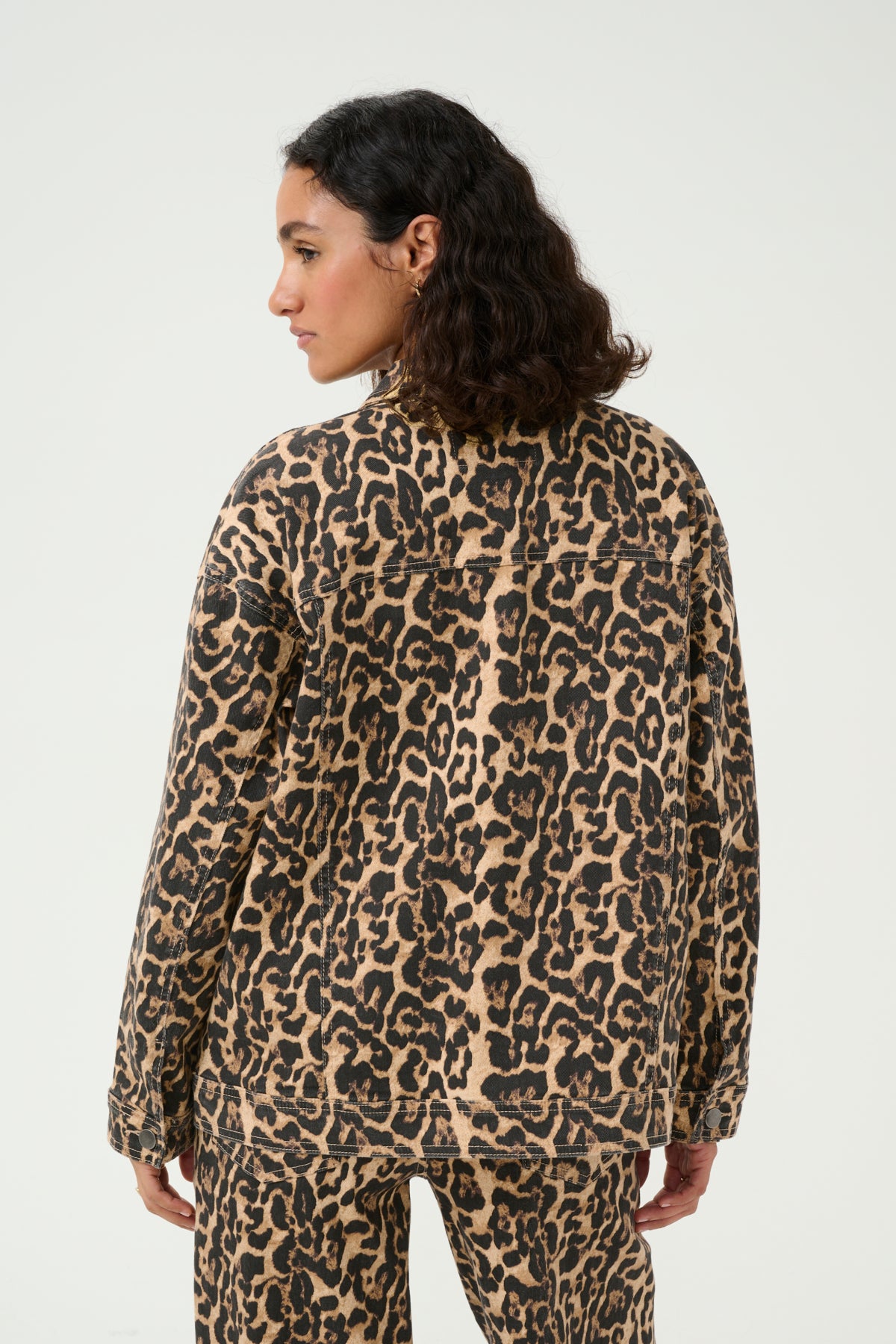 KAleonora Denim Jacket Naturel Leopard Print - 10509819
