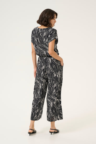 KAmira Plain Weave Jumpsuit Pr Black/Chalk Graphic Print - 10509830 Thumbnail