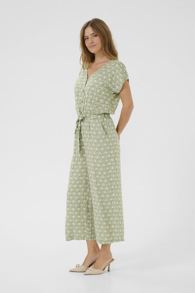 KAmira Plain Weave Jumpsuit Pr Oli Green / Chalk Print - 10509830 Thumbnail