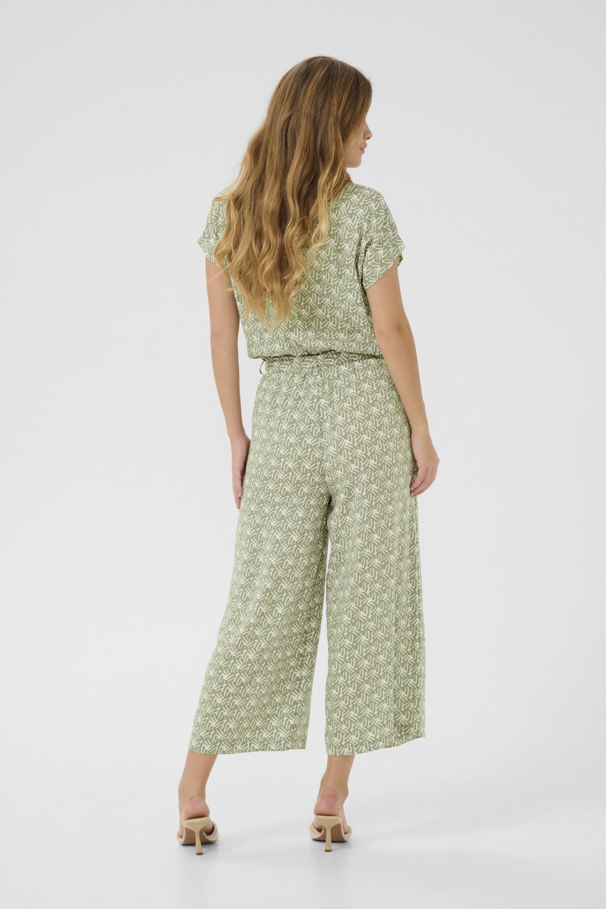 KAmira Plain Weave Jumpsuit Pr Oli Green / Chalk Print - 10509830