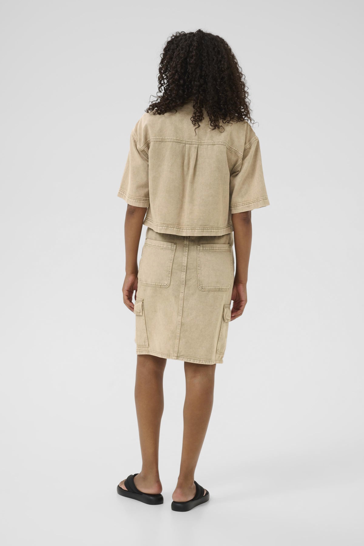 KArania Denim Shirt Washed Light Brown Denim - 10509870