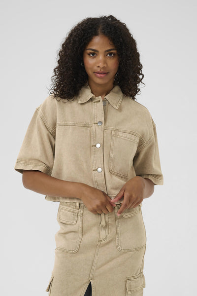 KArania Denim Shirt Washed Light Brown Denim - 10509870 Thumbnail